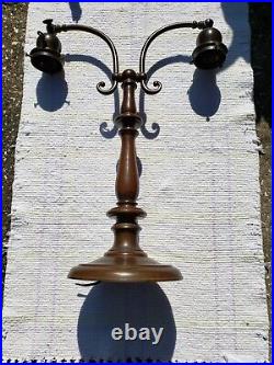 Mission arts crafts slag stained glass desk lamp handel bradley hubbard tiffany