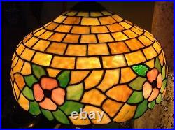 Mosaic shade co. Chicago leaded glass lamp Handel Tiffany arts crafts era slag