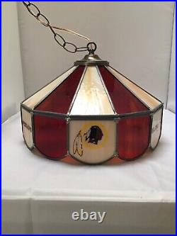 NFL Washington Redskins Vintage 14 Swag Man Cave Pool Lamp Slag Glass