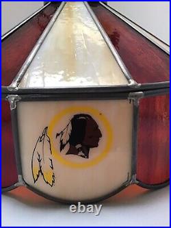 NFL Washington Redskins Vintage 14 Swag Man Cave Pool Lamp Slag Glass