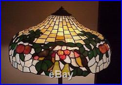 NICE Antique Bradley & Hubbard B&H Leaded Slag Art Glass Handel Era Floor Lamp