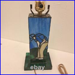 New Golf Theme Stained Slag Glass Night Table Desk Lamp