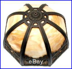 Nice Handel Slag Glass Metal Overlay Lamp Shade