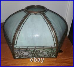 Nice Handel Slag Glass Rose Border Overlay Table Lamp
