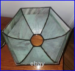 Nice Handel Slag Glass Rose Border Overlay Table Lamp
