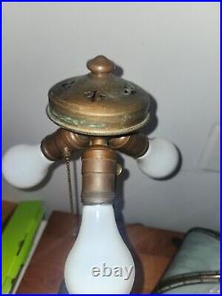 Nice Handel Slag Glass Rose Border Overlay Table Lamp