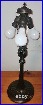 Nice Leaded Slag Stained Glass Floral Lamp by Wilkinson Handel Tiffany Era