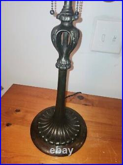 Nice Leaded Slag Stained Glass Floral Lamp by Wilkinson Handel Tiffany Era