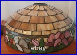 Nice Leaded Slag Stained Glass Floral Lamp by Wilkinson Handel Tiffany Era