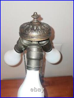 Nice Leaded Slag Stained Glass Floral Lamp by Wilkinson Handel Tiffany Era