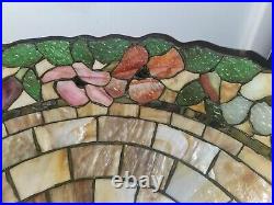 Nice Leaded Slag Stained Glass Floral Lamp by Wilkinson Handel Tiffany Era