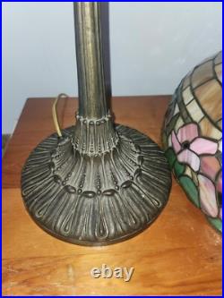 Nice Leaded Slag Stained Glass Floral Lamp by Wilkinson Handel Tiffany Era