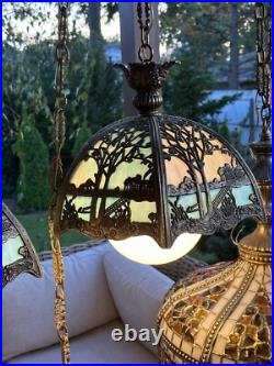 Nunziato Paletta Slag Glass Hanging Lamp