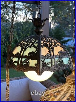 Nunziato Paletta Slag Glass Hanging Lamp