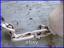 Old Antique Ceiling Lamp Arts & Crafts Mission Slag Glass Pendant Light Fixture