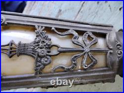 Old Antique Ceiling Lamp Arts & Crafts Mission Slag Glass Pendant Light Fixture