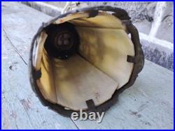 Old Antique Ceiling Lamp Arts & Crafts Mission Slag Glass Pendant Light Fixture