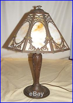 Old Slag Glass Panel Lamp