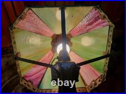 Original Antique Gothic Slag Glass Table Lamp Heavy Casting Original Antique Gothic Slag Glass Table Lamp Heavy Casting