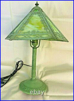 Original Edward Miller & Co Slag Glass Lamp