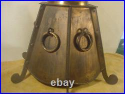 Original Kerosene Stained Glass Slag Lamp Tiffany Antique Mission Prairie Arts