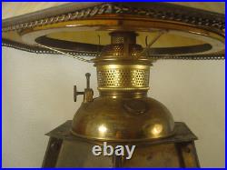 Original Kerosene Stained Glass Slag Lamp Tiffany Antique Mission Prairie Arts