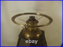 Original Kerosene Stained Glass Slag Lamp Tiffany Antique Mission Prairie Arts
