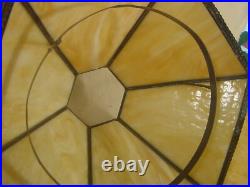 Original Kerosene Stained Glass Slag Lamp Tiffany Antique Mission Prairie Arts
