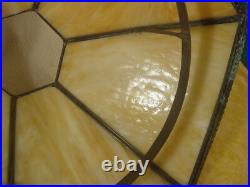 Original Kerosene Stained Glass Slag Lamp Tiffany Antique Mission Prairie Arts