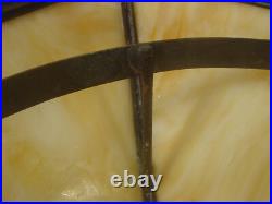 Original Kerosene Stained Glass Slag Lamp Tiffany Antique Mission Prairie Arts