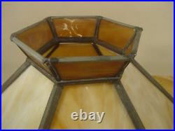 Original Kerosene Stained Glass Slag Lamp Tiffany Antique Mission Prairie Arts