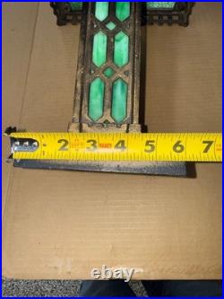 Original Natural Gas Antique Bradley & Hubbard Mission Green Slag Cast Iron Lamp Original Natural Gas Antique Bradley & Hubbard Mission Green Slag Cast Iron Lamp