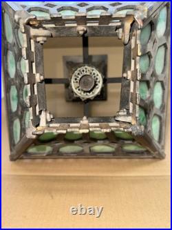 Original Natural Gas Antique Bradley & Hubbard Mission Green Slag Cast Iron Lamp Original Natural Gas Antique Bradley & Hubbard Mission Green Slag Cast Iron Lamp