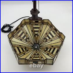 Pair Of Slag Glass Table Lamp Double Socket