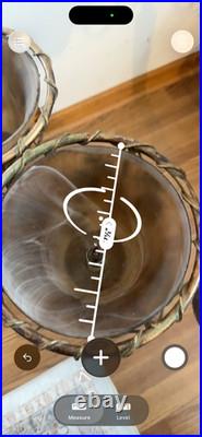 Pair of Vintage Hollywood Regency Amber Slag Glass Torchiere Lamps