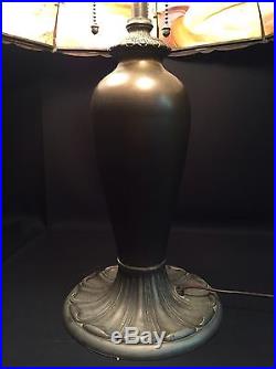 Pittsburgh Bradley & Hubbard Caramel Leaded Slag Glass Lamp Arts & Crafts