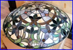QUOIZEL Tiffany Style Slag Stained Glass Lamp Shade Mission Arts & Crafts