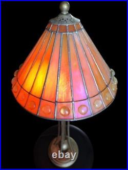 Quoizel TF6697C1 Tiffany Style Iridescent Slag Art Glass Lamp 27 Green Amber