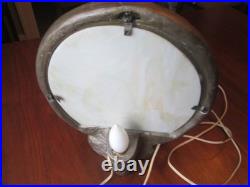 RARE 1930s/40s Native American on Horse Silhouette Lamp Ceramic & Slag Glass