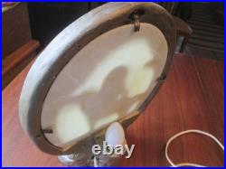 RARE 1930s/40s Native American on Horse Silhouette Lamp Ceramic & Slag Glass