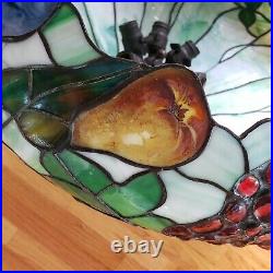 RARE John Morgan Leaded Slag Glass Fruit Lamp Shade Chandelier Handel Tiffany