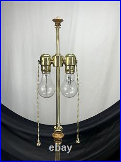 RESTORED Antique Vtg Arts & Crafts Deco Floor Lamp Uranium Vaseline Glass Brass