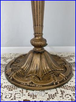RESTORED Antique Vtg Pittsburgh Slag Stained Glass Table Lamp Handel Tiffany Era