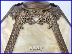 RESTORED Antique Vtg Pittsburgh Slag Stained Glass Table Lamp Handel Tiffany Era