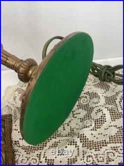 RESTORED Antique Vtg Pittsburgh Slag Stained Glass Table Lamp Handel Tiffany Era