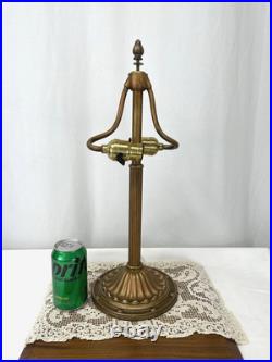 REWIRED Antique B&H Arts Crafts Deco Table Lamp For Slag Stained Glass Shade Vtg
