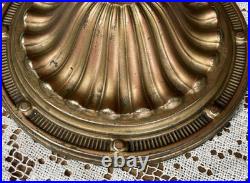 REWIRED Antique B&H Arts Crafts Deco Table Lamp For Slag Stained Glass Shade Vtg