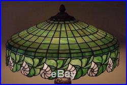 R. Williamson Nautilus Leaded Slag Stained Glass Handel Duffner Tiffany Era Lamp