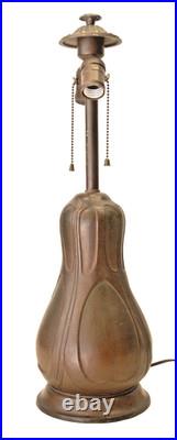 Rainaud Arts & Crafts Caramel Slag Glass 8 Bent Panel Overlay Shade Table Lamp
