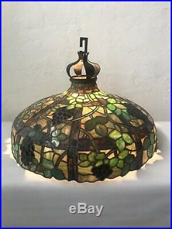 Rare 1910s Judson Studios Slag Glass Shade With Custom Mold For Chandelier Lamp